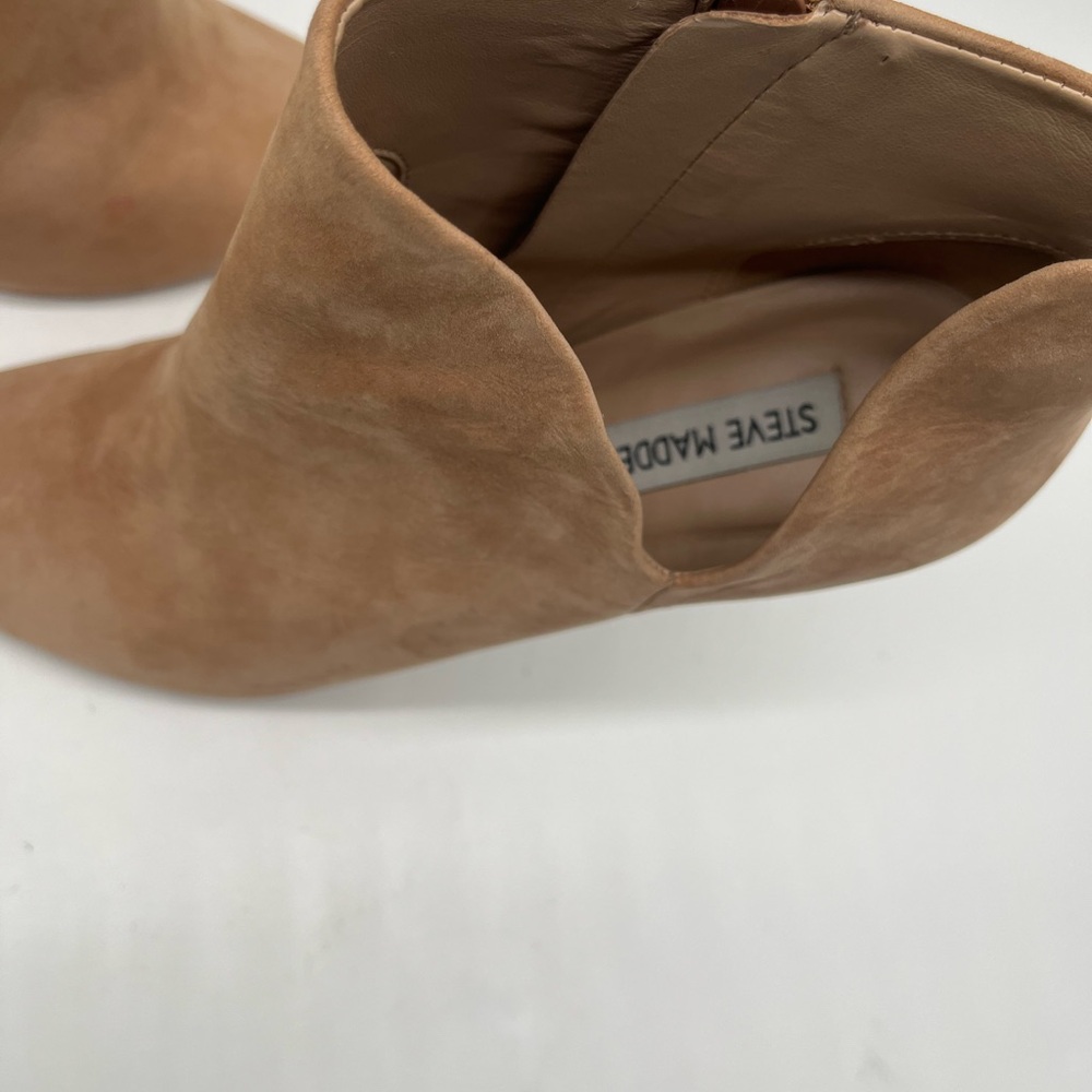 Steve Madden Tan Suede Pointed Toe Ankle Booties Stiletto Heel Size 9 - Picture 13 of 16